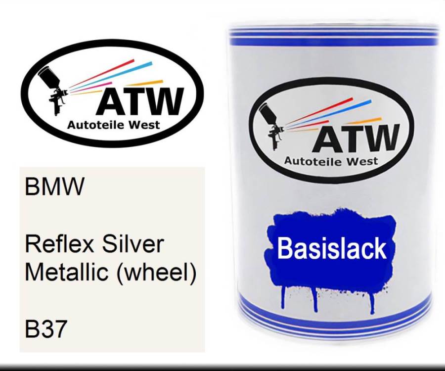 BMW, Reflex Silver Metallic (wheel), B37: 500ml Lackdose, von ATW Autoteile West.